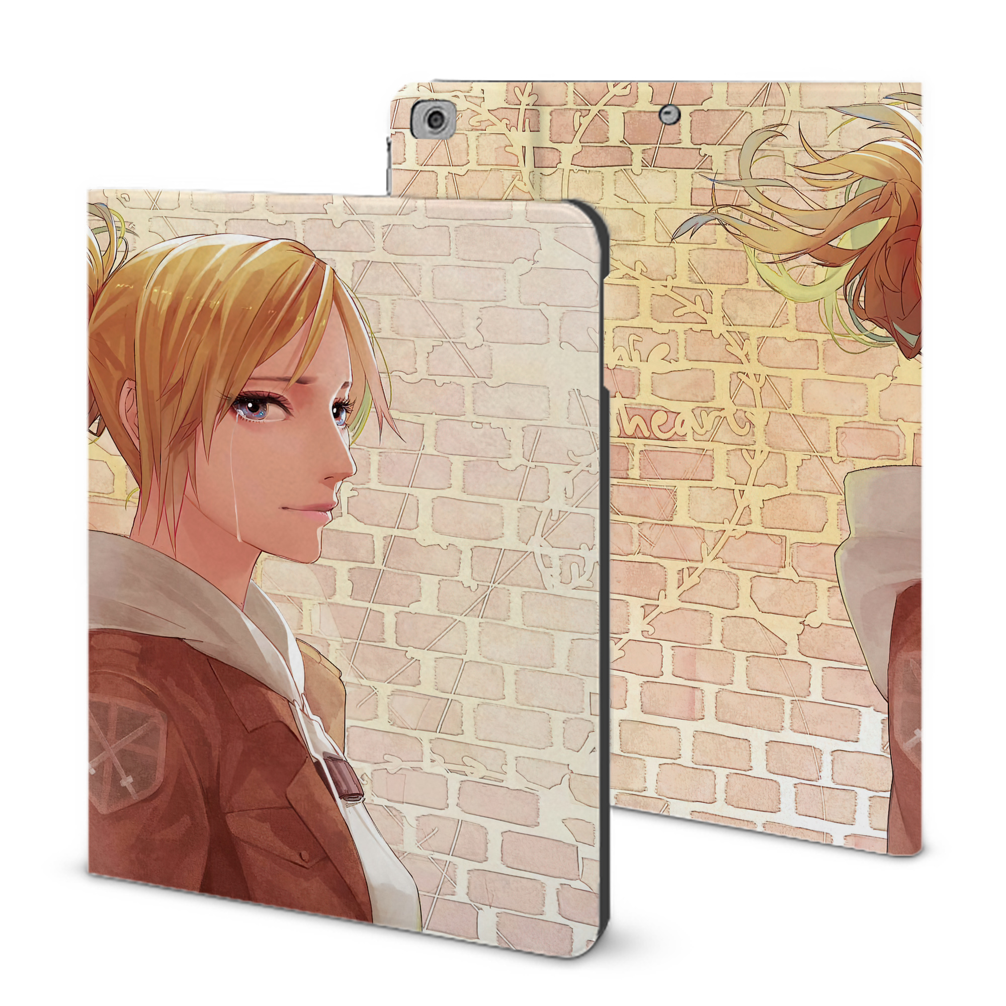 （画像用） 進撃の巨人 Attack on Titan IPad ケース ブック型 PUレザー TPU 耐衝撃 軽量 薄型 ペン収納なし 全面保護 IPad 各モデル対応